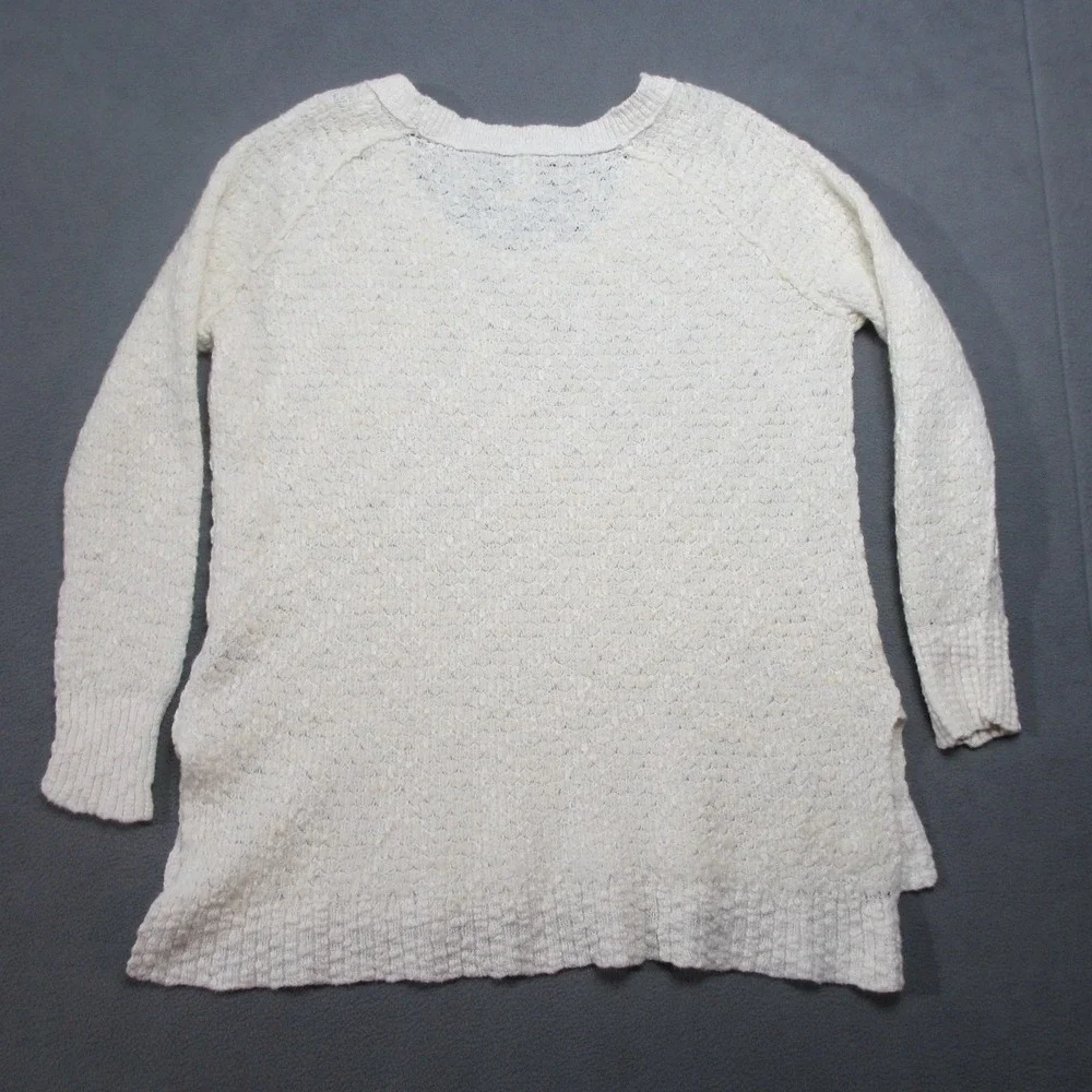 Free People Sweater Womens Medium Beige Textured Wool Popcorn Knit Pullover